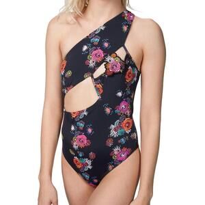 NEW AMIR SLAMA asymmetrical one piece in floral bouquet